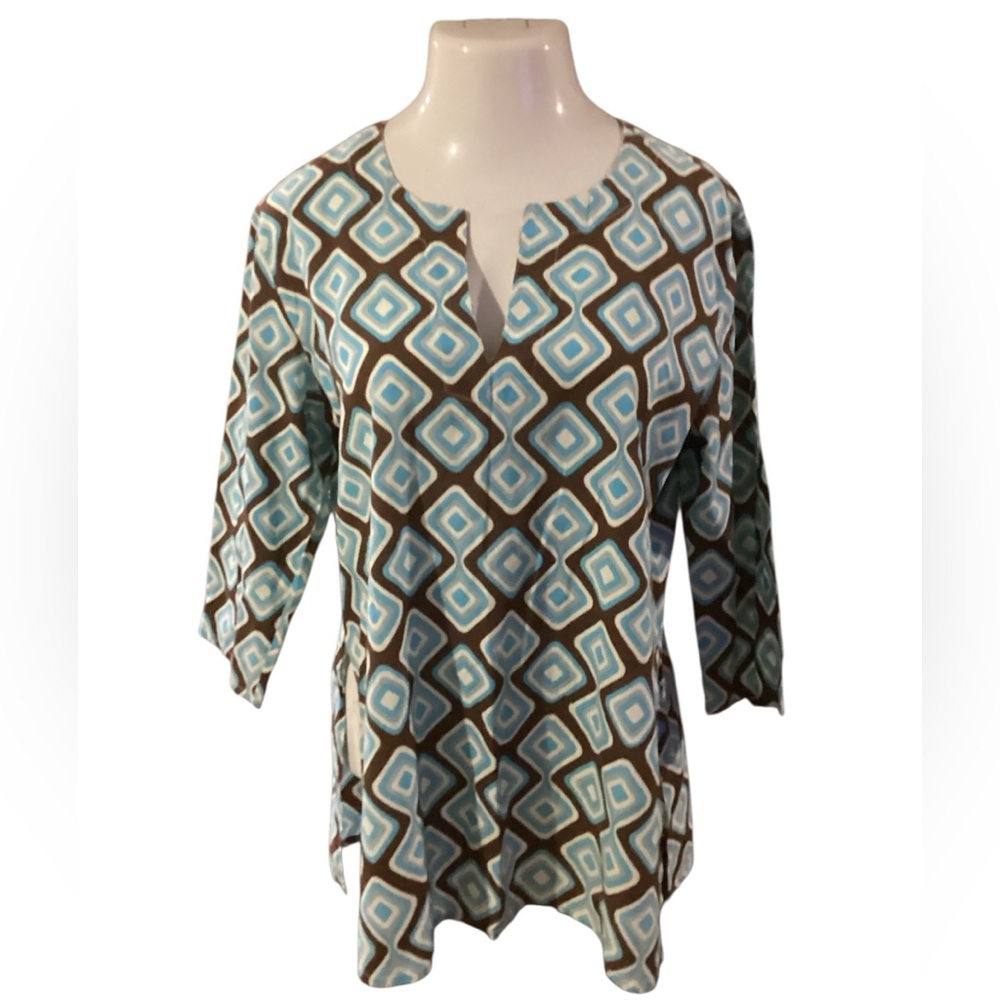 Blue Opihi tunic top L